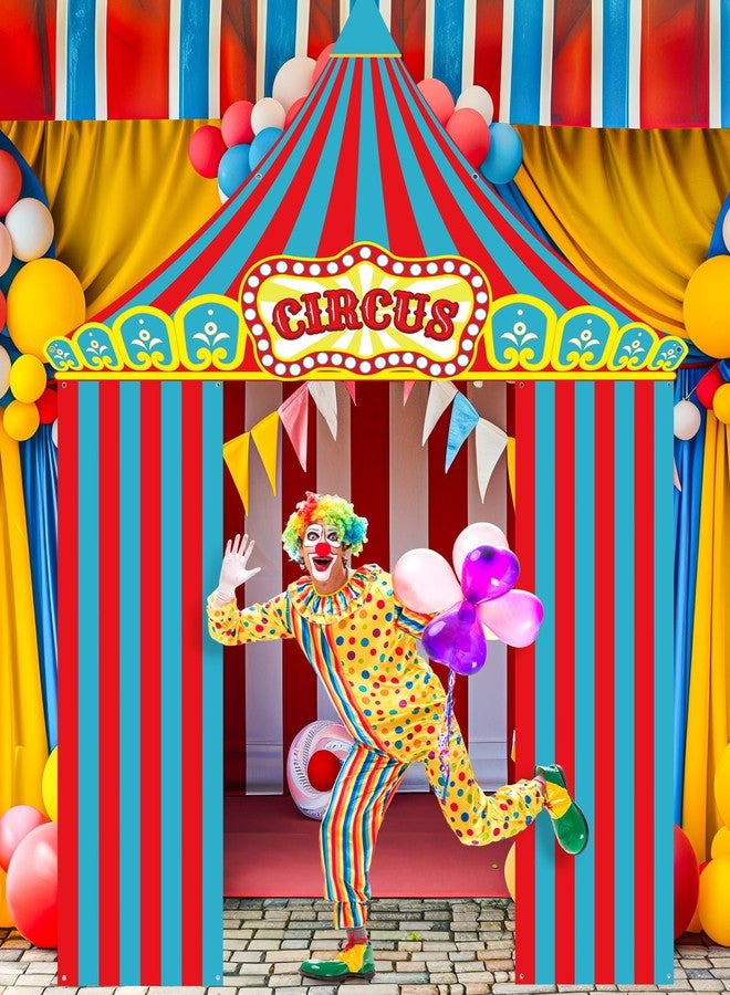 Mindsoft 3 Pcs Carnival Circus Party Decorations Carnival Clown Banner Clown Joker Photo Props Carnival Awning Hanging Banner for Circus Theme birthday Party (Red, Blue, Vintage Style) - Image 3