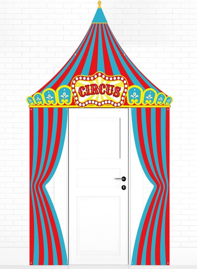 Mindsoft 3 Pcs Carnival Circus Party Decorations Carnival Clown Banner Clown Joker Photo Props Carnival Awning Hanging Banner for Circus Theme birthday Party (Red, Blue, Vintage Style) - Image 1