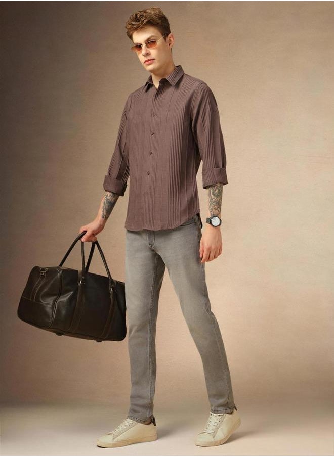 Dennis Lingo Button-Down Solid Casual Shirt by Styli  - Image 3