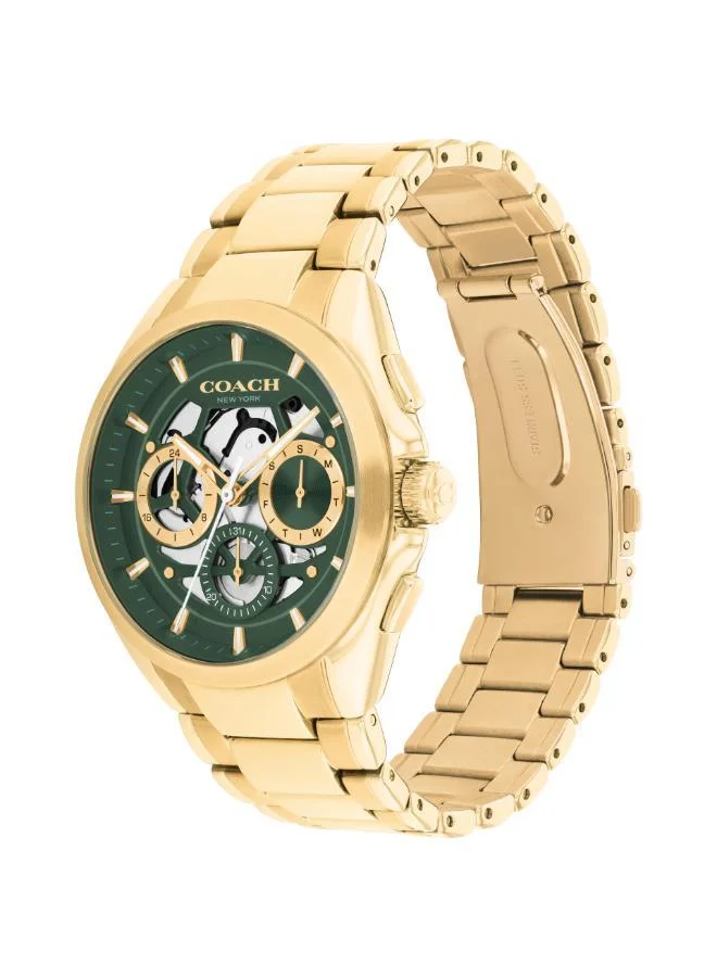 Coach  Ionic Plated Thin Gold Steel Quartz Multifunction Watch for Men | Best Price UAE