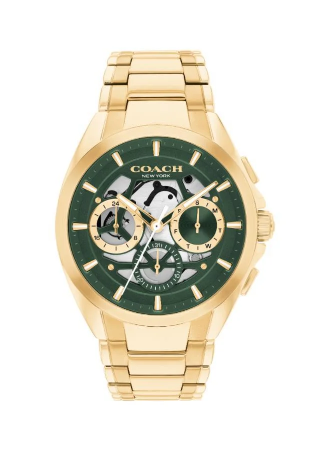 Ionic Plated Thin Gold Steel Quartz Multifunction Watch