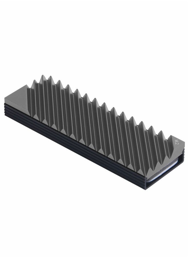 ماركة غير محددة مروحة تبريد M.2، مبرد M.2 2280 SSD، مبردات حرارة من الألمنيوم مزدوجة الجانب لنظم NVME لجهاز PS5 والكمبيوتر - رمادي  - Image 1
