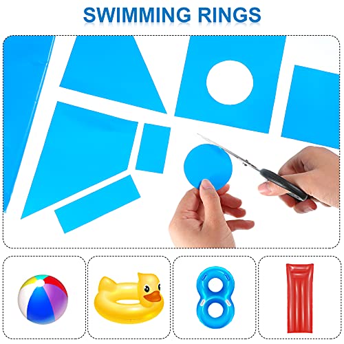Syhood Extra Large Pool Liner Repair Patch 2.8 ft x 4.1 ft Blue Self Adhesive Vinyl Pool Patch Repair Kit for Christmas Bounce House Above Ground Pools Inflatable Floats Toys Snow Tube - Image 3