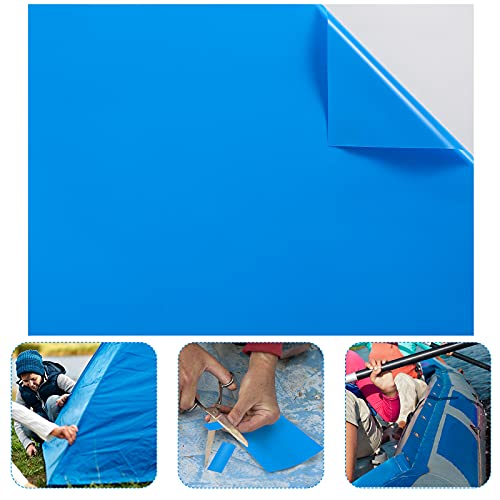 Syhood Extra Large Pool Liner Repair Patch 2.8 ft x 4.1 ft Blue Self Adhesive Vinyl Pool Patch Repair Kit for Christmas Bounce House Above Ground Pools Inflatable Floats Toys Snow Tube - Image 1