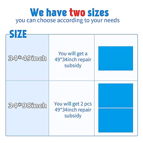 Syhood Extra Large Pool Liner Repair Patch 2.8 ft x 4.1 ft Blue Self Adhesive Vinyl Pool Patch Repair Kit for Christmas Bounce House Above Ground Pools Inflatable Floats Toys Snow Tube - Image 2