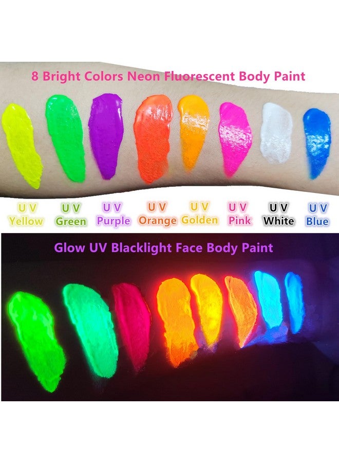 Go Ho Neon Pink Body Paint Washable(2.37Oz,70Ml),Glow Uv Blacklight Face Paint,Water Based Neon Fluorescent Pink Face Paint For Adults Children Sfx Cosplay Costumes Festivals Halloween Makeup - Image 3