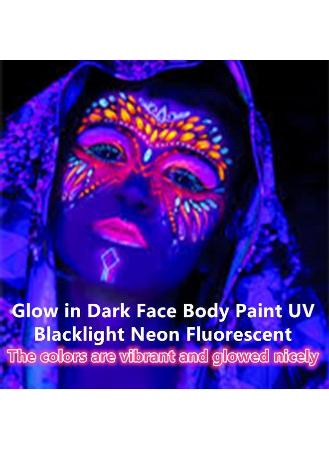 Go Ho Neon Pink Body Paint Washable(2.37Oz,70Ml),Glow Uv Blacklight Face Paint,Water Based Neon Fluorescent Pink Face Paint For Adults Children Sfx Cosplay Costumes Festivals Halloween Makeup - Image 4