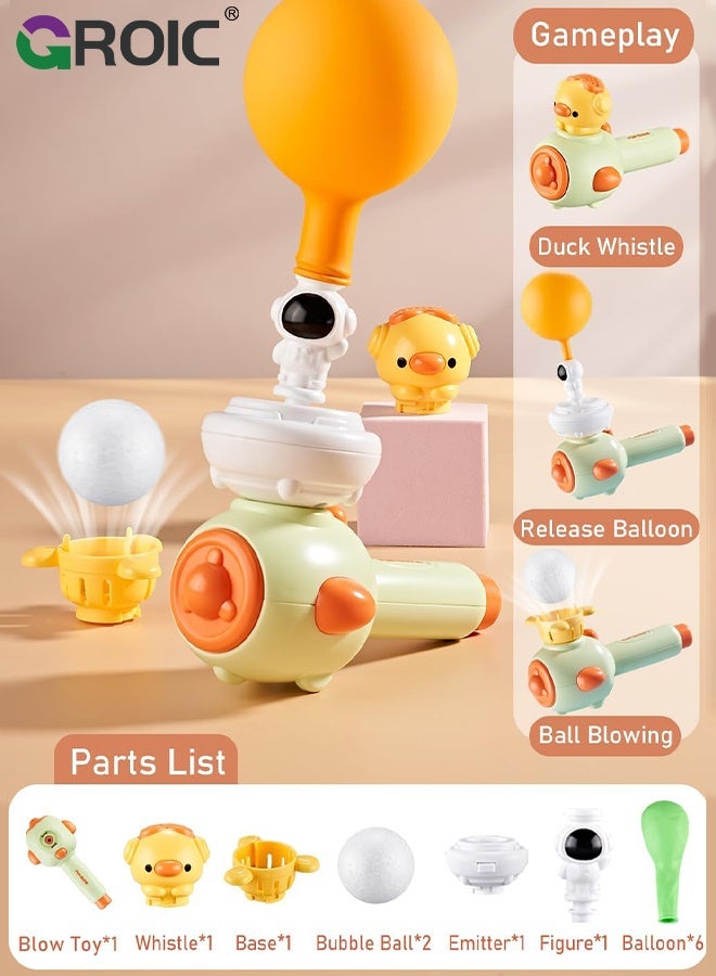 GROIC Breathing Exerciser for Kids, 3-in-1 Sensory Toys with Whistle, Floating Blow Pipe Balls, Balloon Launcher, Fine Motor Skills Learning Educational Toy for Boys Girls Gifts - Image 2