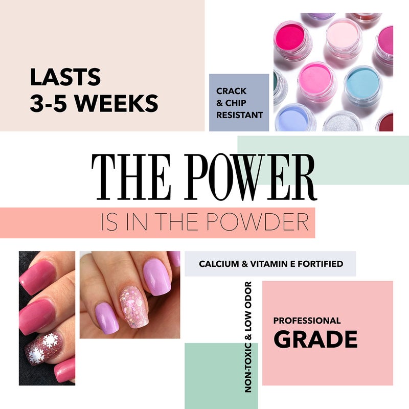 Revel Nail Dip Powder Nail Kit, 12 Pink & Red Shades, Chip Resistant Dip Powder for Nails with Vitamin E and Calcium, DIY Manicure Set, Made in USA - Image 3