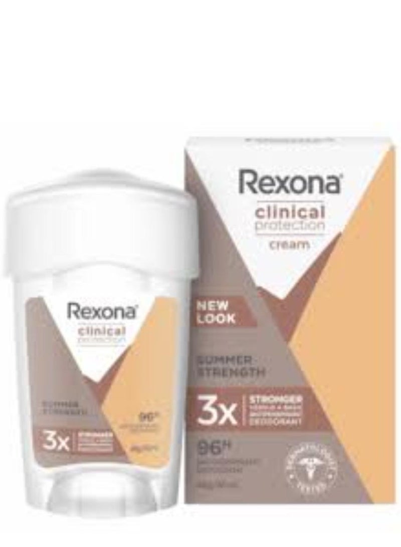 ريكسونا مزيل عرق كريمي سريري للنساء، قوة صيفية، حماية تدوم 96 ساعة، 45 مل