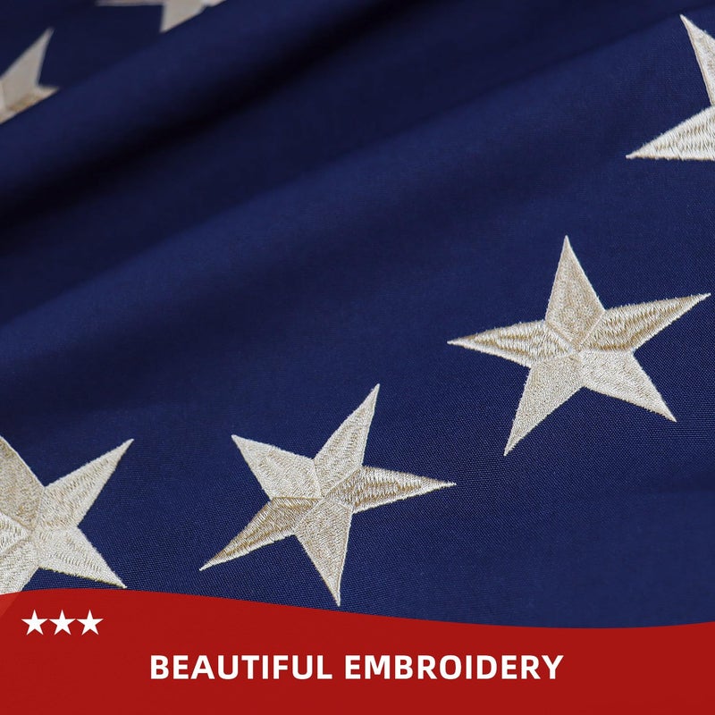 AGUIFLGS Betsy Ross Tea-Stained Vintage Style Flag 3x5 Ft Deluxe Water Resistant Series 13 Stars Made From Heavy Duty Super Tough Spun Polyester/Embroidered Stars/Sewn Stripes/Brass Grommets,US Flags Perfect for Outside - Image 4