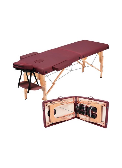 Portable Massage Table Professional Adjustable Folding Bed with 3 Part Wooden Frame Ergonomic Headrest and Tote Bag for Therapeutic Salon SPA Facial Treatment