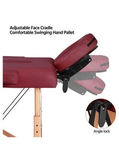 Cool Baby Portable Massage Table Professional Adjustable Folding Bed with 3 Part Wooden Frame Ergonomic Headrest and Tote Bag for Therapeutic Salon SPA Facial Treatment  - Image 2