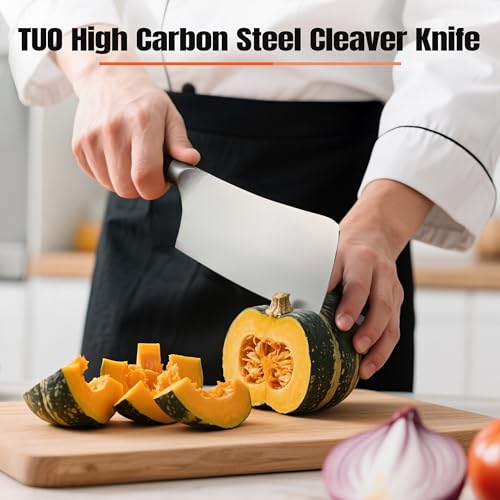 TUO Meat Cleaver Knife, 6 inch Sharp Multi-Purpose Chopper for Meat Vegetable Cutting, German High Carbon Steel Butcher Knife with Pakkawood Handle - Image 2