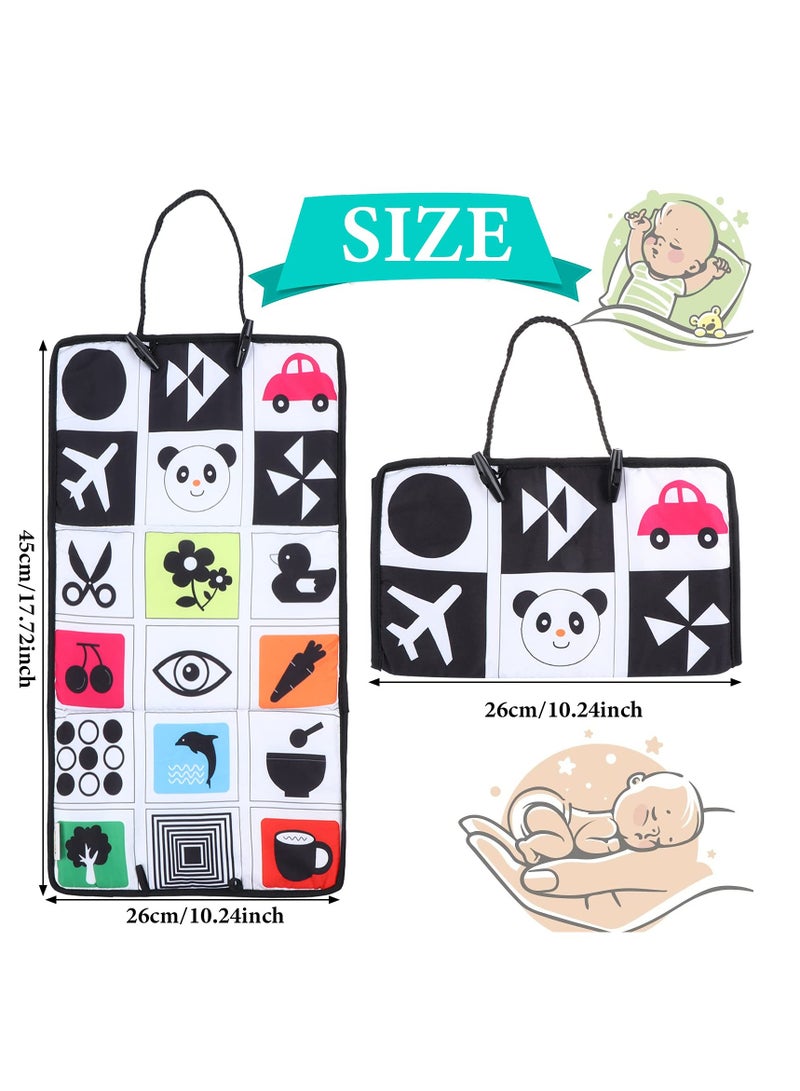 KASTWAVE Tummy Time Mirror Toys for Babies Developmental Baby Activity Collapsible Montessori Sensory Black and White Double High Contrast Car Seat Stroller Autism Gifts - Image 4