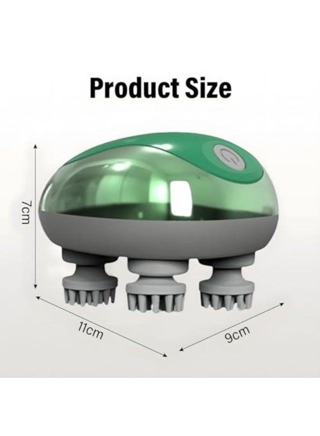 مُدَلِّك فروة الرأس الكهربائي - تدليك الرأس لتخفيف التوتر والألم، خفيف الوزن بيد واحدة، قابل للشحن مع 96 عقدة تدليك، 4 مخالب لتدليك فروة الرأس والجسم وتنظيف الوجه. - Image 5