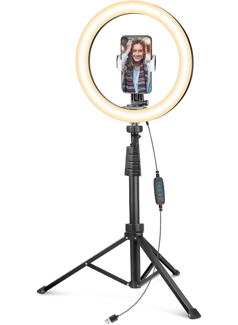 8-Inch Illuminated Selfie Ring Light with Tripod Stand & Phone Holder – Perfect for Live Streaming, Makeup, YouTube Videos, and Photography - Image 1