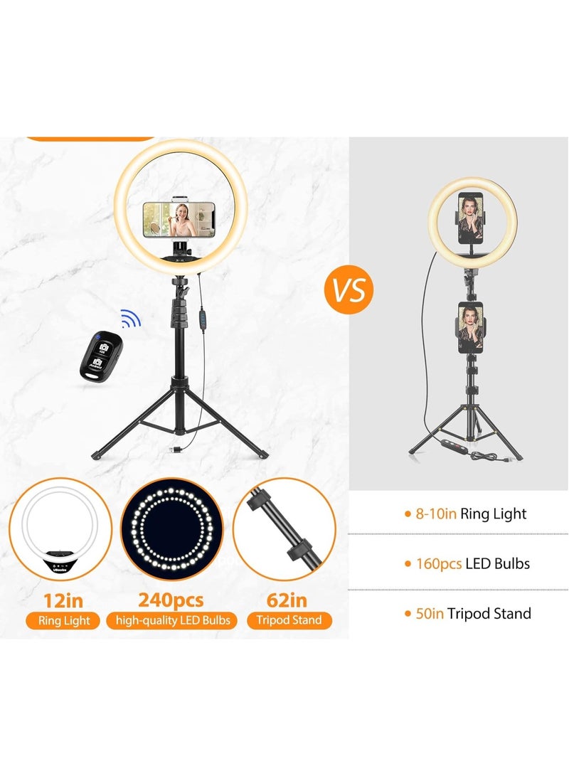 8-Inch Illuminated Selfie Ring Light with Tripod Stand & Phone Holder – Perfect for Live Streaming, Makeup, YouTube Videos, and Photography - Image 4