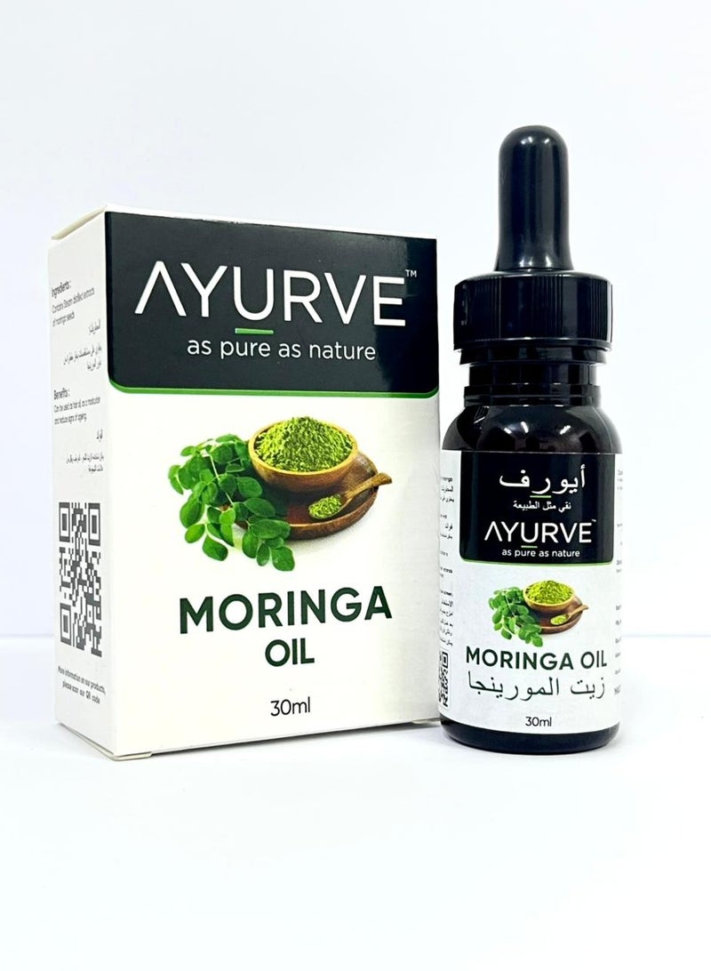 Ayurve Pure Moringa Oil 30ml – 100% Cold-Pressed Natural Oil for Hair, Skin & Anti-Aging - Image 1