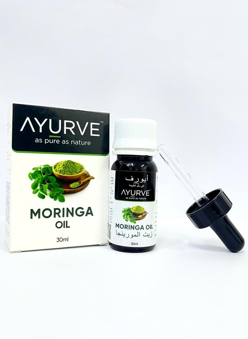 Ayurve Pure Moringa Oil 30ml – 100% Cold-Pressed Natural Oil for Hair, Skin & Anti-Aging - Image 2