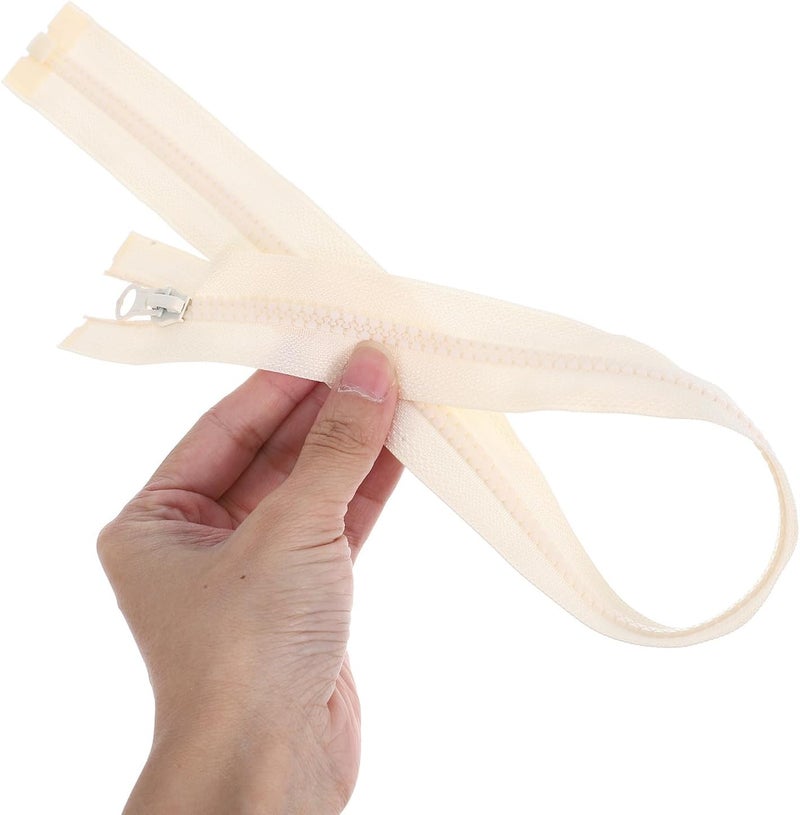 HINTRMENT 4pcs Resin Sewing Zippers 50cm Separating Jacket Zippers Bulk with Light Beige for Clothing Workwear Tailoring - Image 2