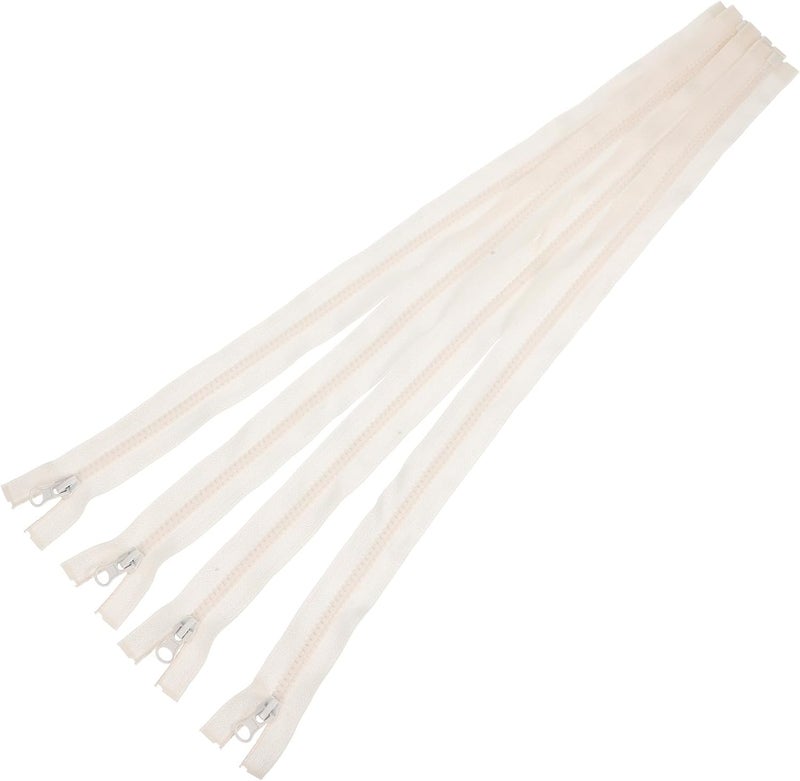 HINTRMENT 4pcs Resin Sewing Zippers 50cm Separating Jacket Zippers Bulk with Light Beige for Clothing Workwear Tailoring - Image 1