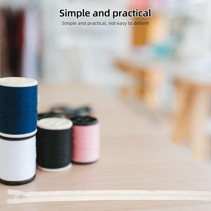 HINTRMENT 4pcs Resin Sewing Zippers 50cm Separating Jacket Zippers Bulk with Light Beige for Clothing Workwear Tailoring - Image 3