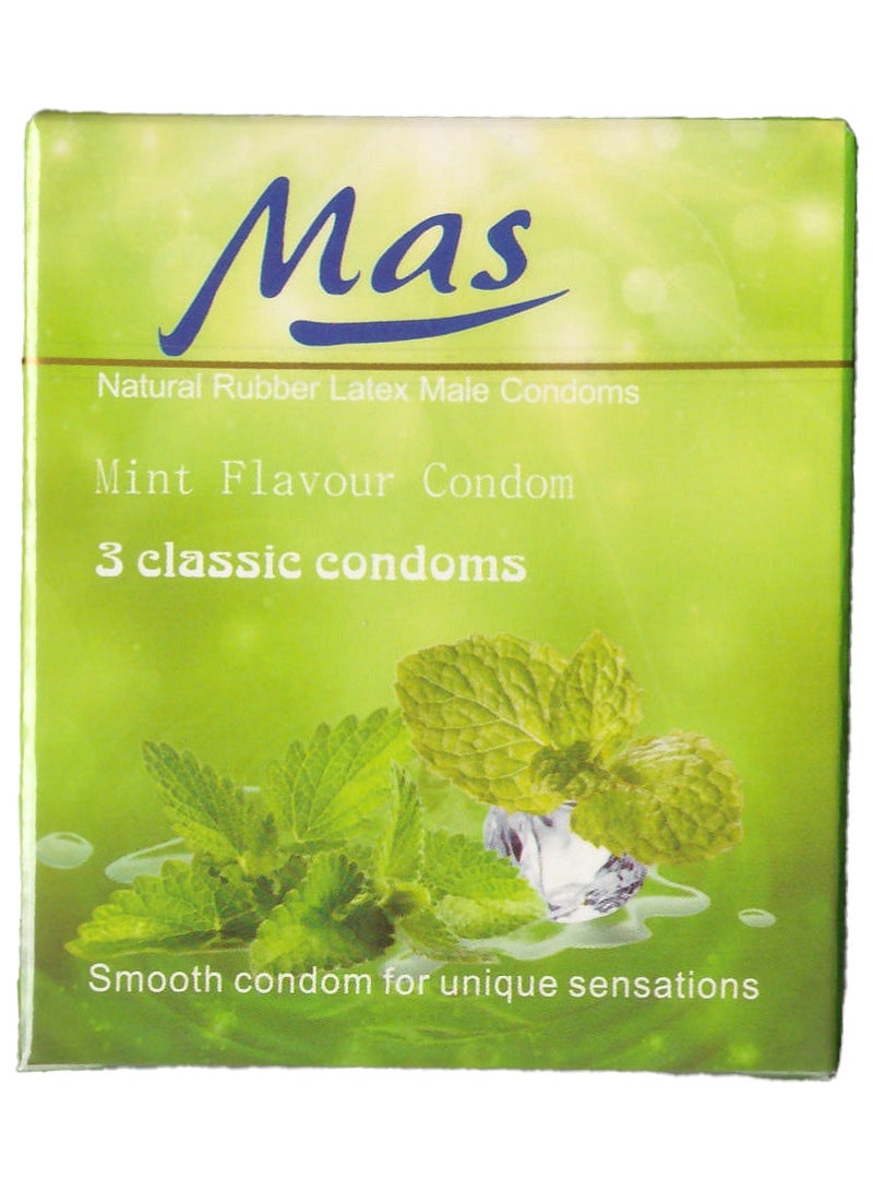 MAS Condoms Selected Flavors of Natural Rubber Latex Condoms, Assorted Fruits  Strawberry, Peach, Mint, 24 Packs of 3 Condoms - Image 5