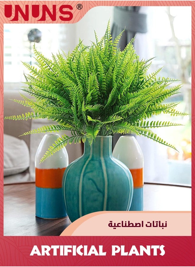 UNUNS 20 Bundles Artificial Plants,Outdoor Fake Boston Fern,Faux Plastic Plants Greenery For Garden Patio Planter Pathway Porch  - Image 3