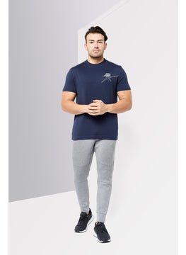 Plein Sport Men Sportswear Fit Short Sleeves Outdoor T-Shirt, Navy  - Image 2