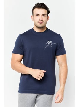 Plein Sport Men Sportswear Fit Short Sleeves Outdoor T-Shirt, Navy  - Image 1