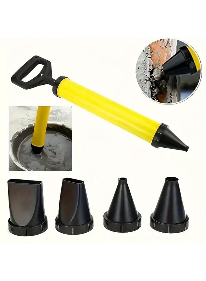 Yellow Caulking Gun with 4 Nozzles for Mortar Cement Grout and Solids - Image 2