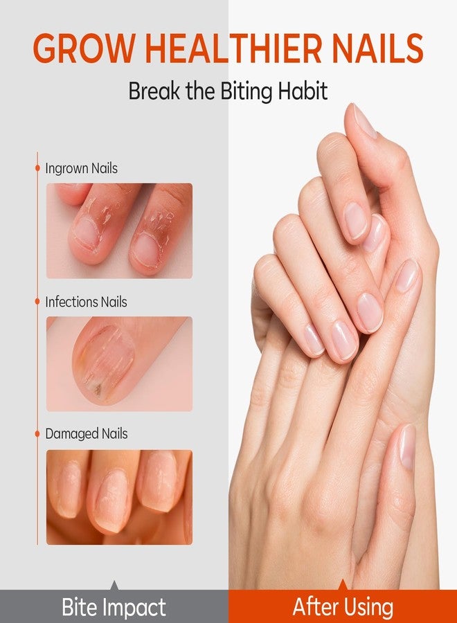 modelones علاج قضم الأظافر من موديلونز، طلاء أظافر غير قابل للقضم، مثبط مص لل thumb، يعزز نمو الأظافر السريع، يوقف قضم الأظافر، سهل التطبيق، طلاء أظافر مرير سريع الجفاف 0.5 أونصة سائلة - Image 2