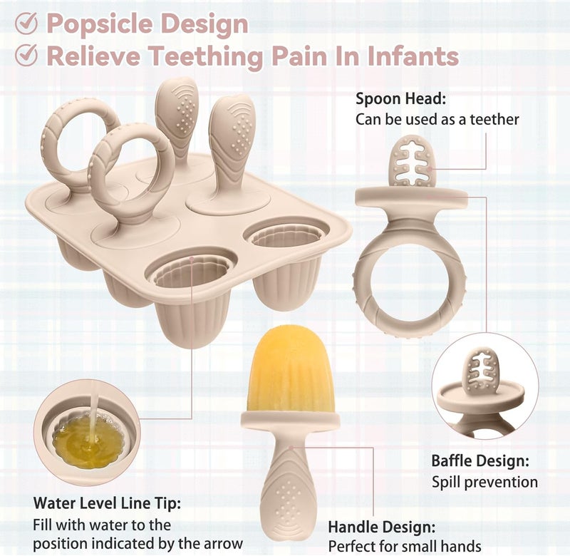mislili Silicone Toddlers Popsicle Molds with Sticks, 2Packs Mini Popsicles Molds for Baby Breastmilk Popsicle Molds for Teething Relief, Frozen Treats Maker Popsicle Maker Ice Pop Mold for Babies Kids - Image 4