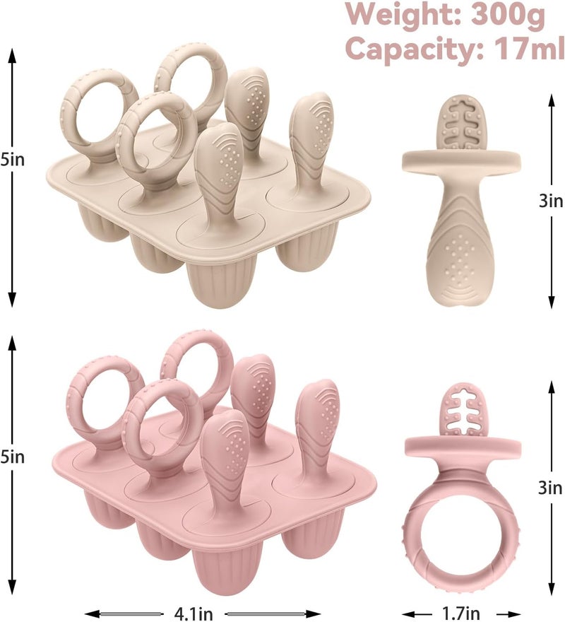 mislili Silicone Toddlers Popsicle Molds with Sticks, 2Packs Mini Popsicles Molds for Baby Breastmilk Popsicle Molds for Teething Relief, Frozen Treats Maker Popsicle Maker Ice Pop Mold for Babies Kids - Image 2