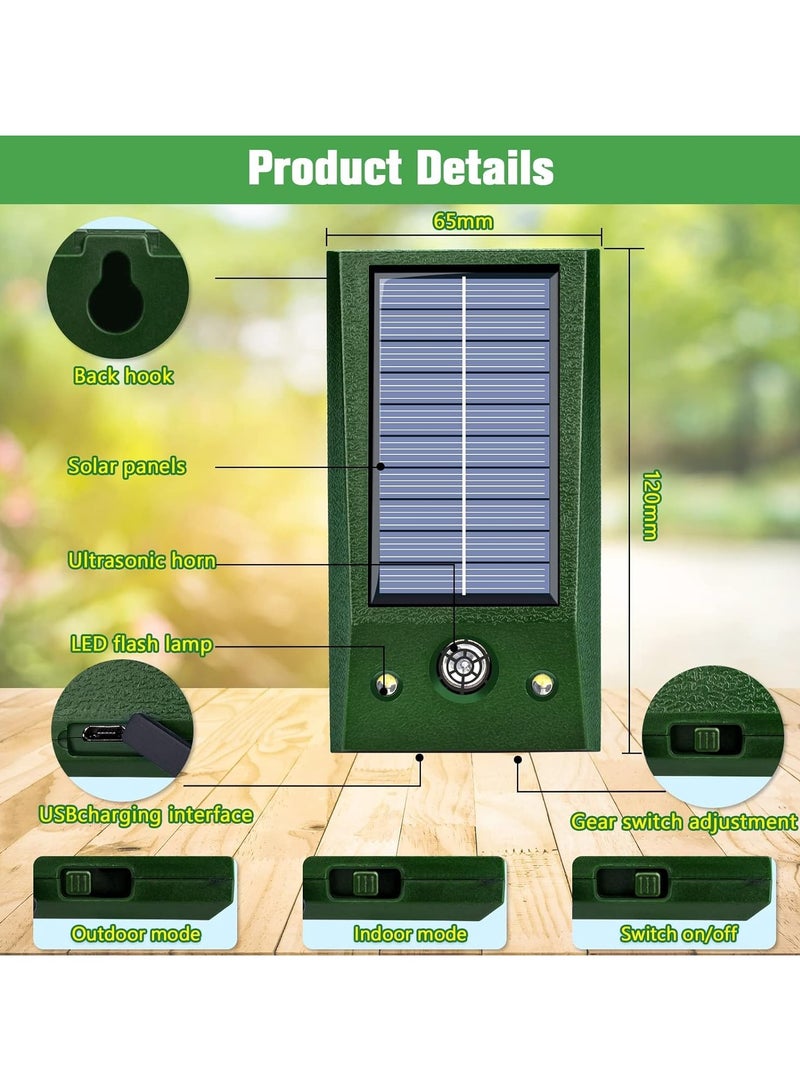 KAT Ultrasonic Animal Repeller: Solar-Powered, IP66 Waterproof, LED Flash, Eco-Friendly Humane Repellent Against Dog, Cat, Pigeon, Rats, Insects And More  - Image 5