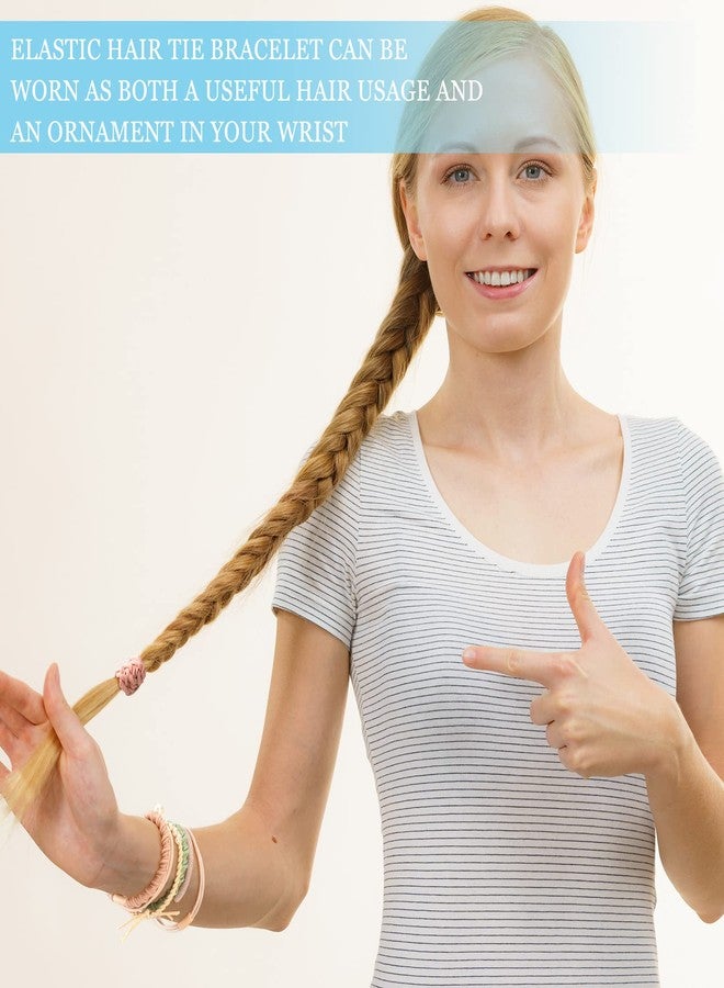 Cindeer 60 Pcs Boho Hair Ties Bracelets 10 Styles Cute Bands & Bracelets for Girls with Thick and Thin Hair, No Damage Elastic Accessories for Girls and Women(Lovely Colors) - Image 5