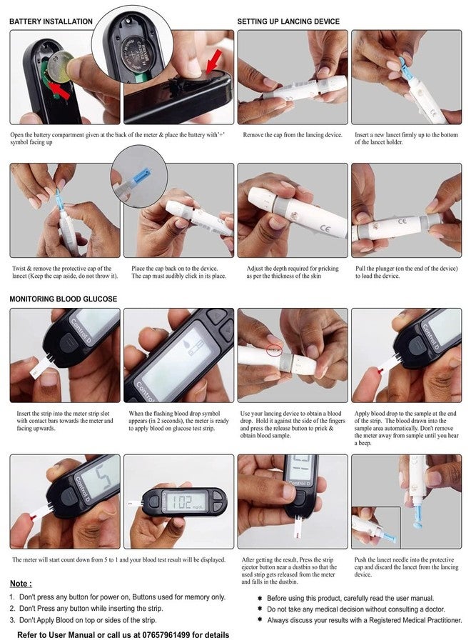كونترول_دي اختبار سكر الدم من كونترول دي، 60 شريطًا لجهاز قياس السكر من كونترول دي فقط - Image 2