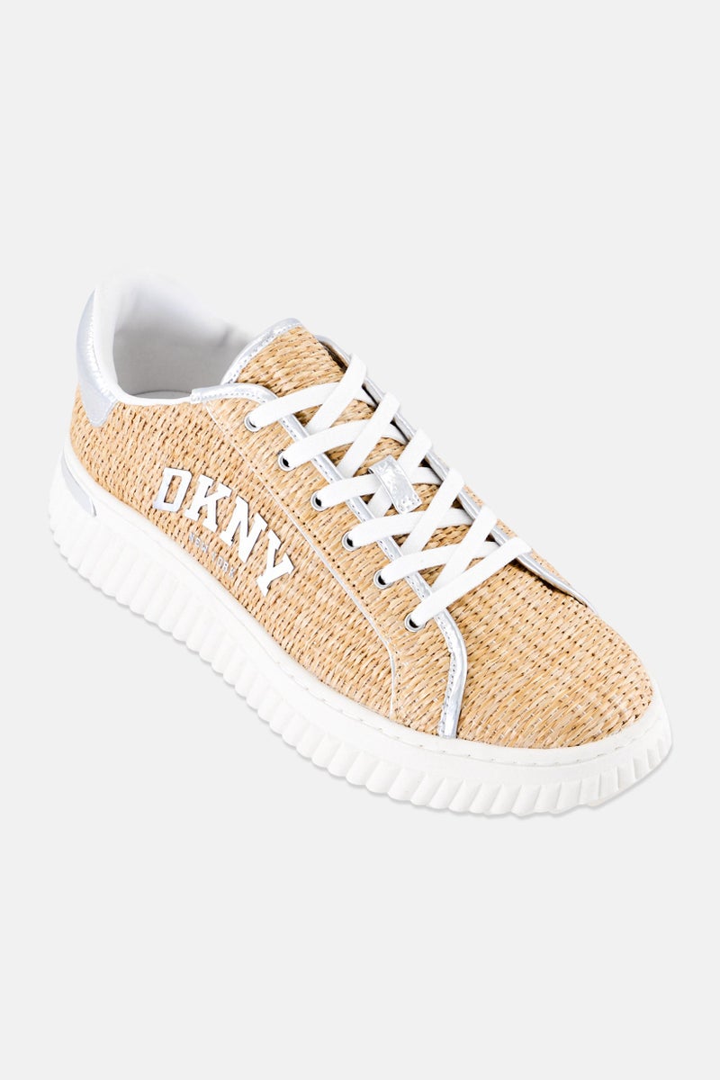 DKNY Women Leon Lace Up Casual Shoes,Tan - Image 1