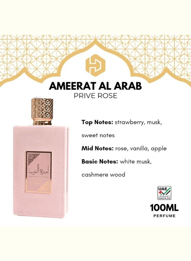 ASDAAF Ameerat Al Arab Prive Rose Perfume 100ml EDP - Image 4