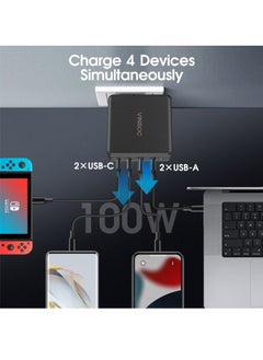 VINSOC 100W USB C Charger GaN Fast Charging USB C Adapter Multiple Ports USB Wall Charger Plug Compatible with MacBook Pro Air iPhone 16 15 Series iPad Galaxy S24 S23 Ultra Steam Deck Laptops Tablets Black  - Image 3