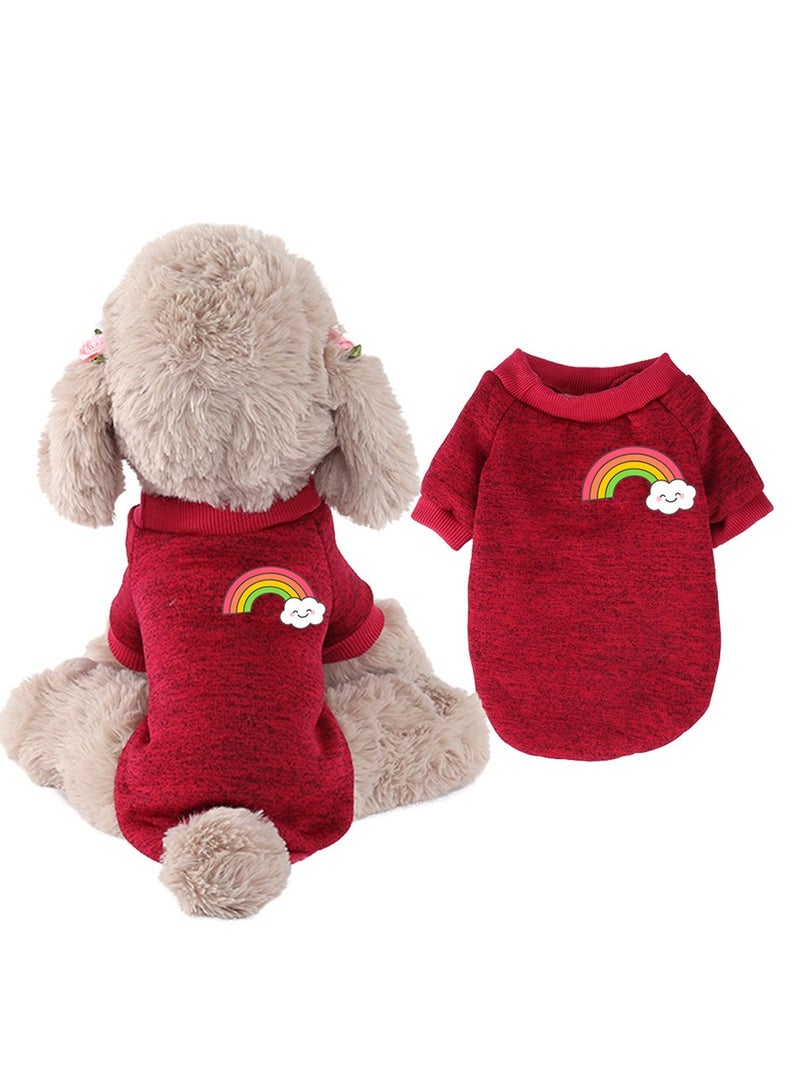 Loquat تي شيرت كلاب سكواليتي للكلاب ملابس خريف وشتاء أحمر - Image 2