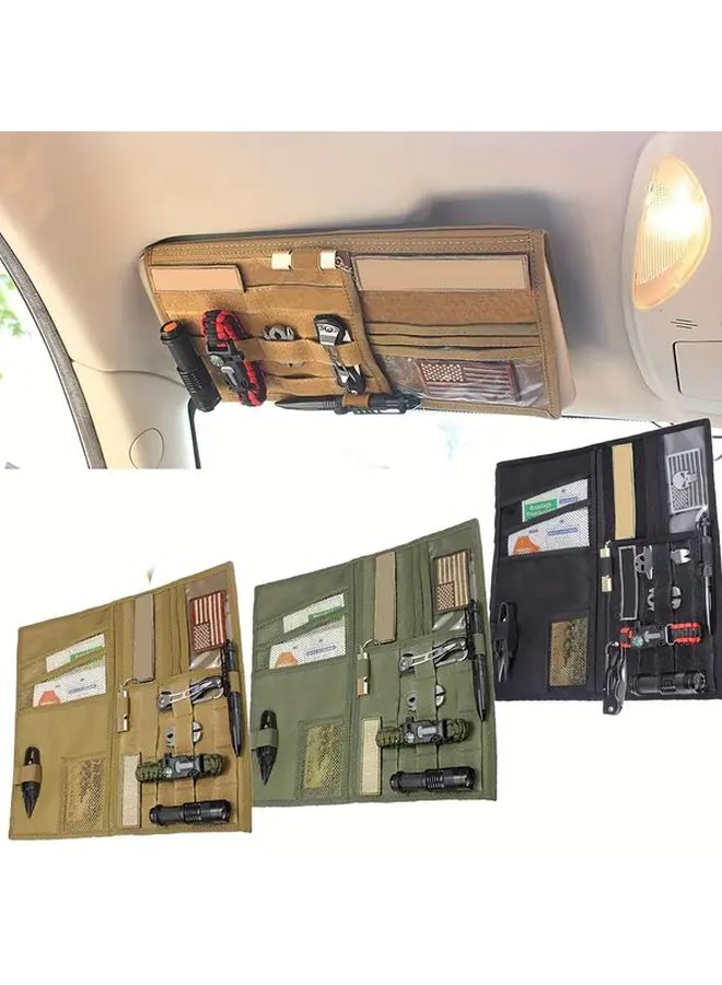 Black Large Double Sided Molle Sun Visor Storage Bag For Truck Car - Image 1