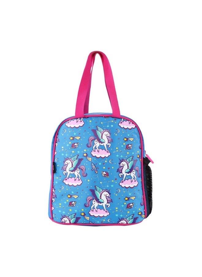 SMILY KIDDOS Smily Kiddos Joy Lunch Bag- Unicorn Theme Blue| for Girls Comes with one Main Compartment | Best Birthday Return Gifts for Boys & Girls| (Polyester)  - Image 1