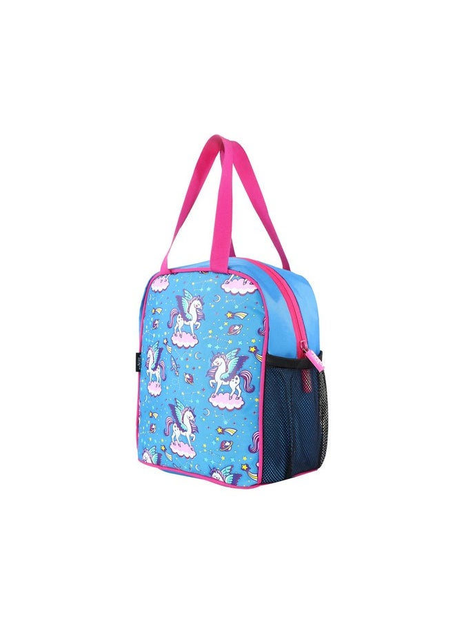 SMILY KIDDOS Smily Kiddos Joy Lunch Bag- Unicorn Theme Blue| for Girls Comes with one Main Compartment | Best Birthday Return Gifts for Boys & Girls| (Polyester)  - Image 2