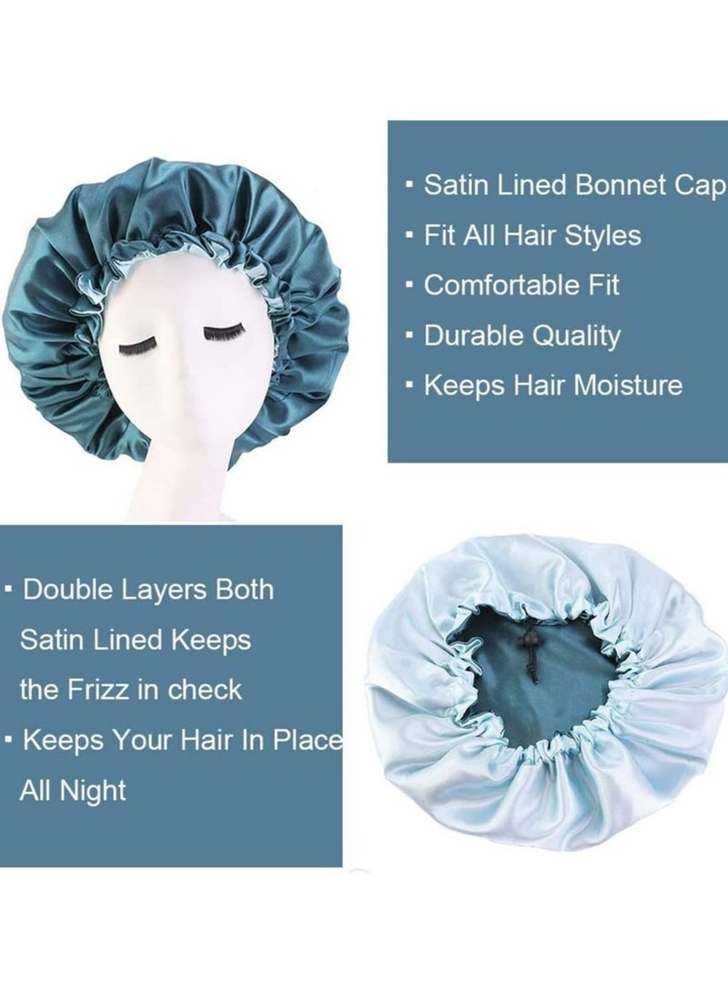 ORiTi غطاء رأس نسائي من الساتان ذو وجهين قابل للتعديل - قبعة نوم ناعمة مزدوجة الجوانب، تحمي الشعر الطبيعي، ألوان متنوعة - Image 3