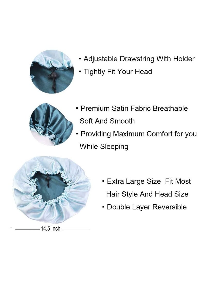 ORiTi غطاء رأس نسائي من الساتان ذو وجهين قابل للتعديل - قبعة نوم ناعمة مزدوجة الجوانب، تحمي الشعر الطبيعي، ألوان متنوعة - Image 4