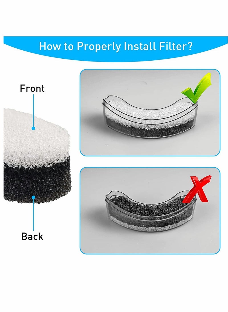 SYOSI Filter Element Pet Water Dispenser Filter Element Activated Carbon Replacement Filter For Pet Fountain Water Fountain Filter Element For WF050 WF100 Cat Fountain Purification Water Hair 4Pcs  - Image 4