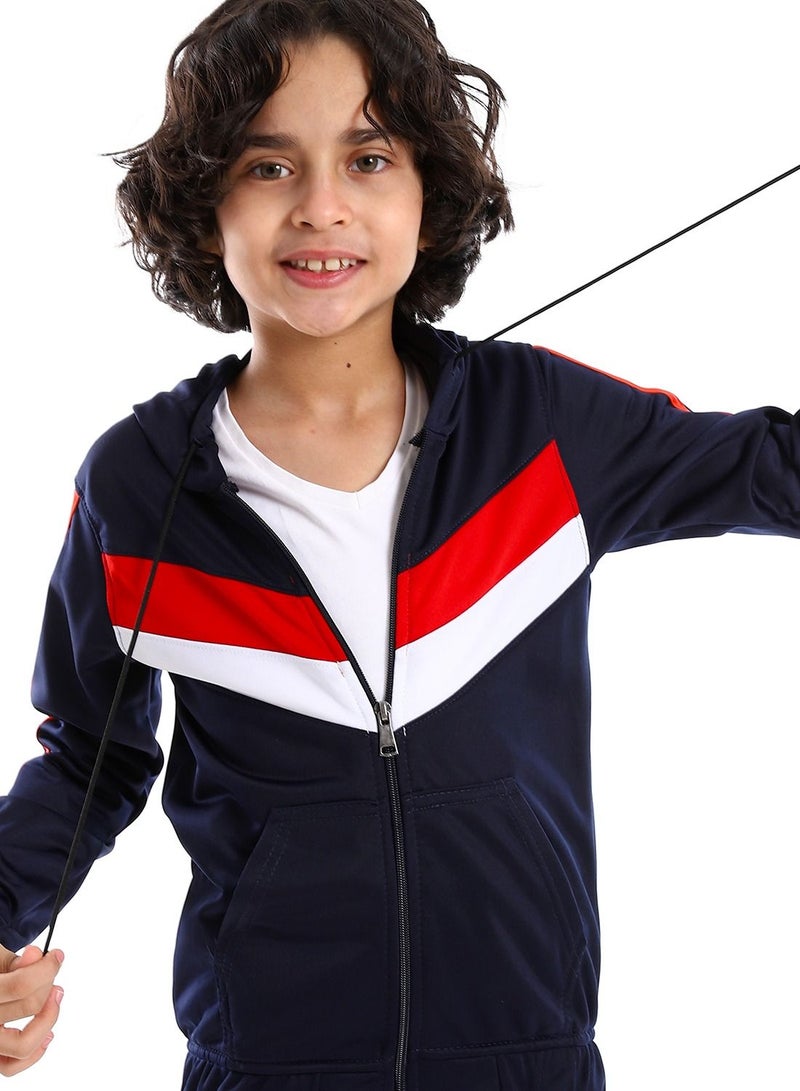 Caesar Boys Training Suit With Pockets And Lined Design. - Image 3