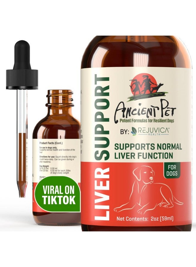 Rejuvica Health Ancient Pet Liver Support for Dogs & Cats -Simple Liquid delivery, Mixes Easily with Food or Water - Milk Thistle, Dandelion & Artichoke - Enhanced Absorption - 2 fl oz  - Image 1